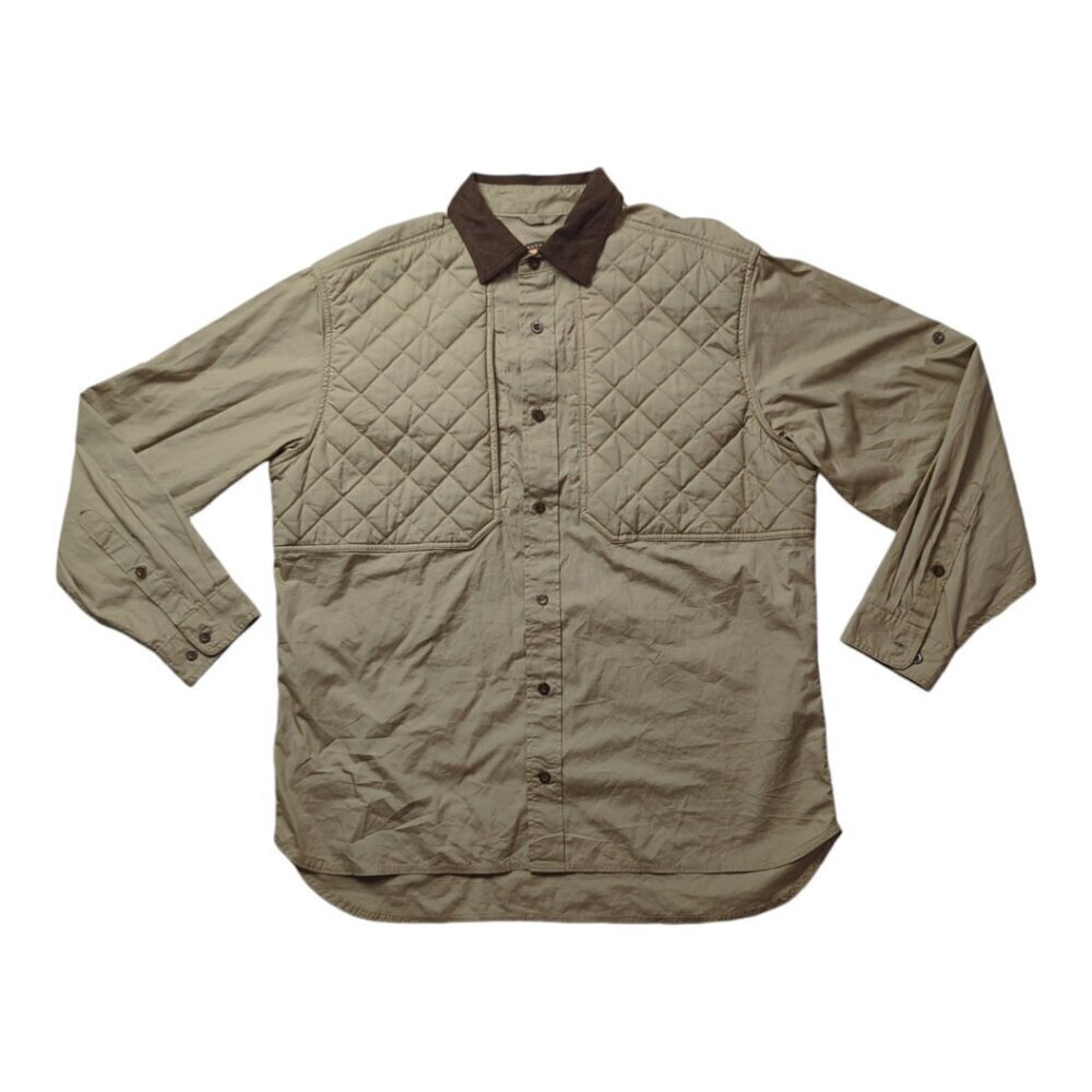 WOOLRICH Size L Men's Hunting Shooting Shirt Insulated Pads  Khaki Sportsman - Picture 3 of 13
